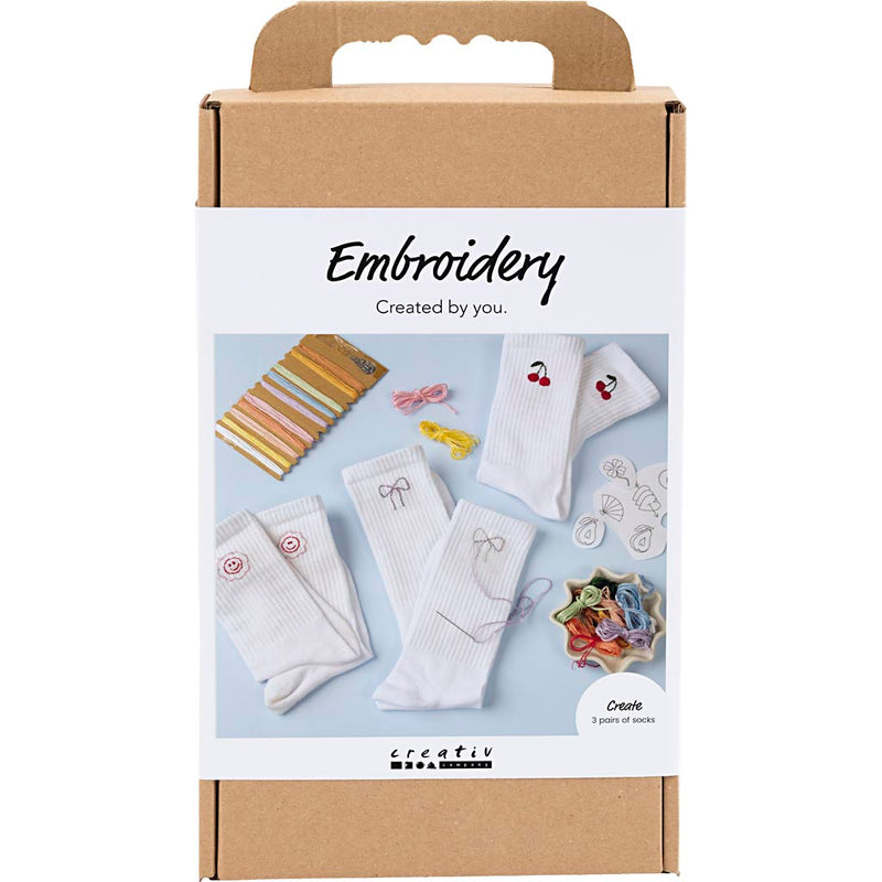 Set hobby Creative Company ricamo, calzini, bianco, 1 scatola
