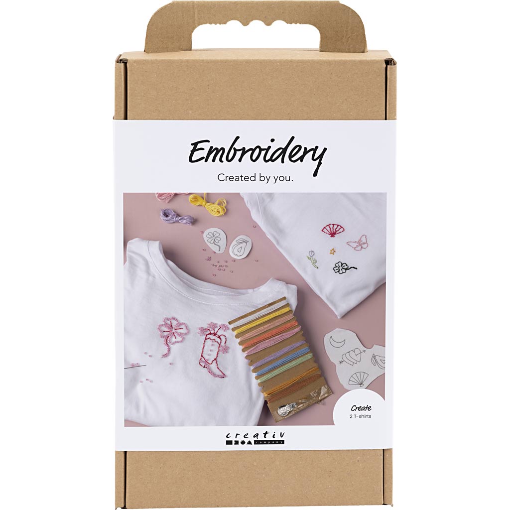 Set hobby per ricamo Creativ Company, maglietta, bianco, 1 scatola
