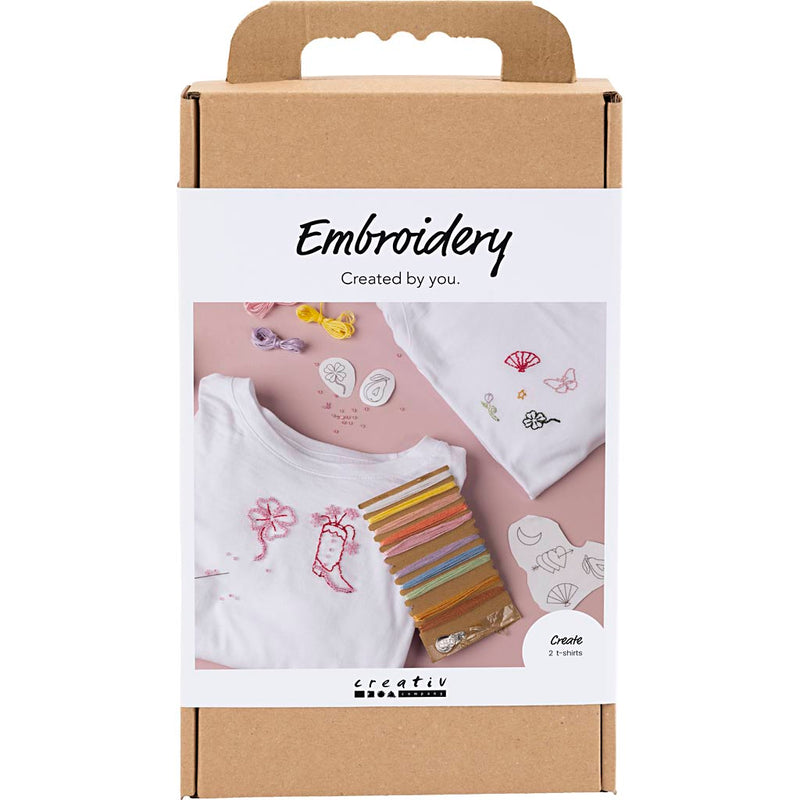 Creativ company hobby set bordado, camiseta, blanco, 1 caja