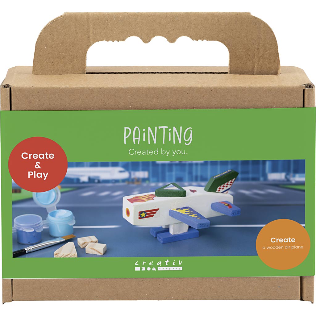 Creativ Company Mini Hobby Set Pintura, Avión, Armonía Azul Verde, 1 Caja