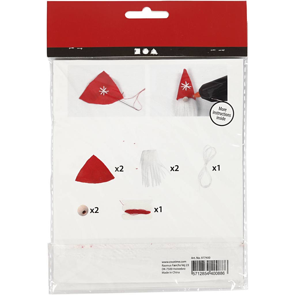 Creativ company creative mini kit, hanging Christmas gnome, h: 11 cm, 1 box