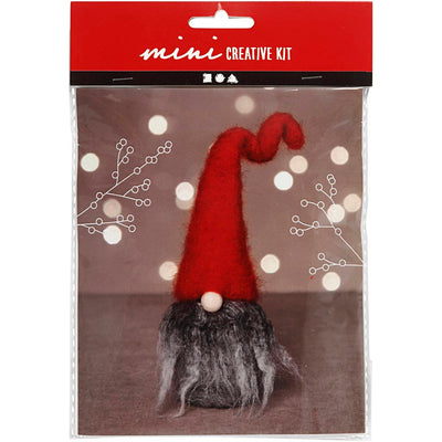 Mini set hobby della Creativ Company, gnomo natalizio con barba grigia, h: 13 cm, 1 scatola