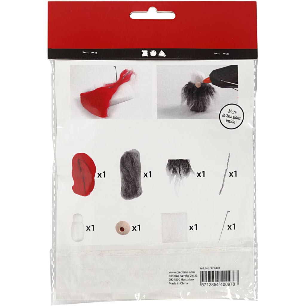 Creativ company mini hobby set, Christmas gnome with gray beard, h: 13 cm, 1 box