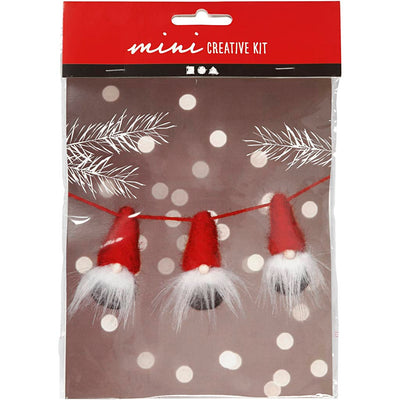 Mini kit creativo Creativ Company, gnomo natalizio su corda, h: 6 cm, 1 scatola