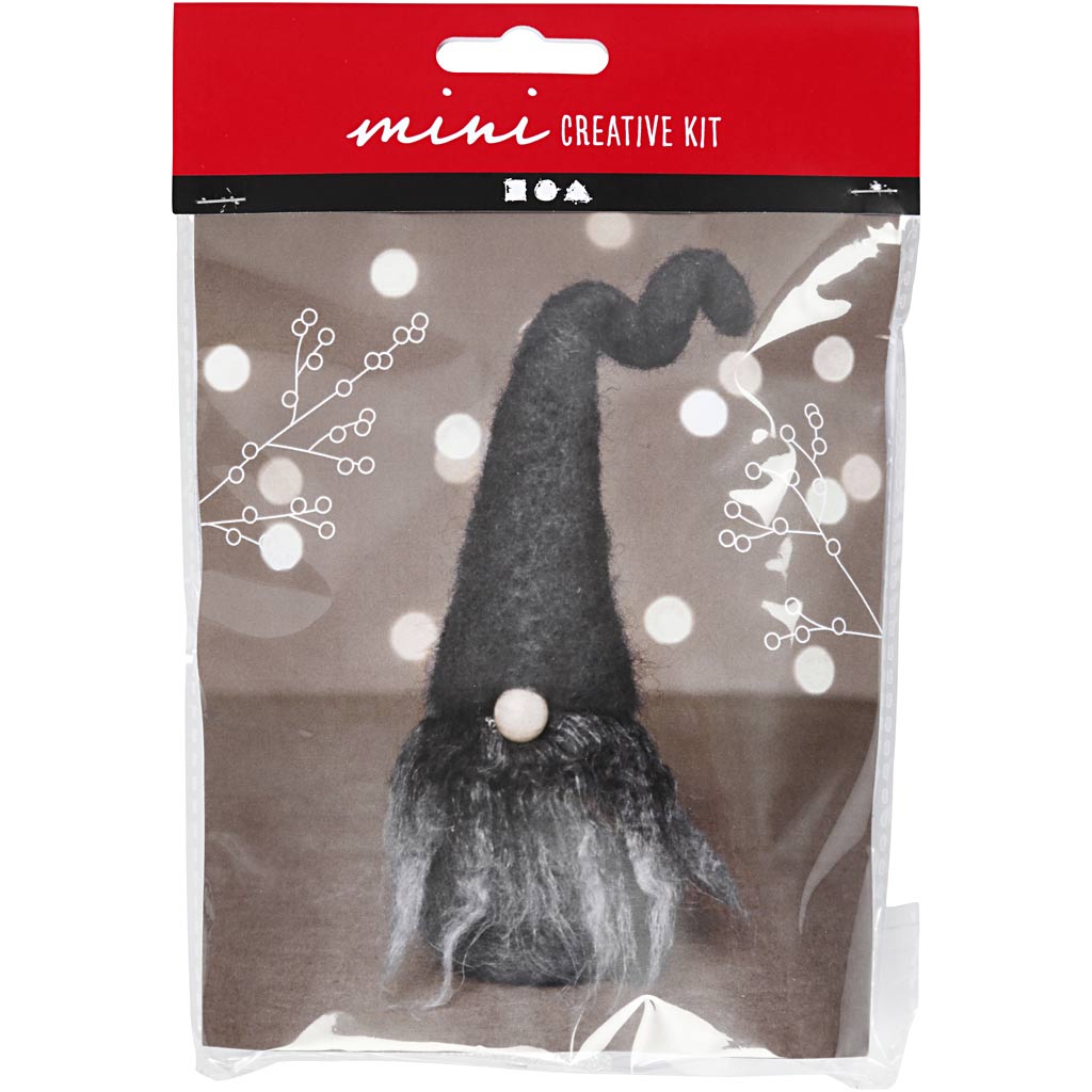 Mini set hobby Creativ Company, gnomo natalizio, h: 13 cm, mix grigio, 1 scatola
