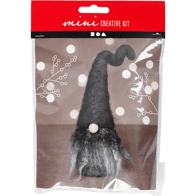 Creativ company mini set de hobby, gnomo navideño, h: 13 cm, mezcla de grises, 1 caja