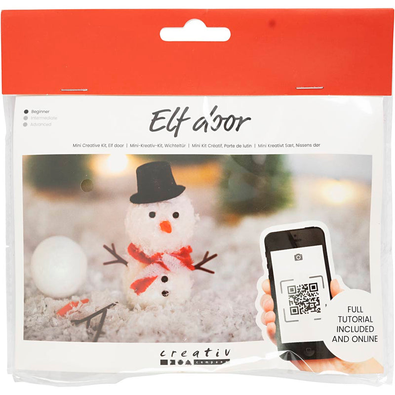 Creativ Company Mini Hobby Set Puerta de Gnomo, Muñeco de Nieve, 1 Caja
