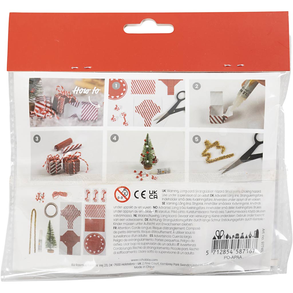 Creativ company mini hobby set gnome door, Christmas tree, 1 box