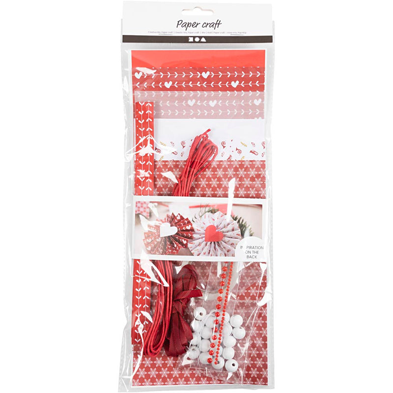 Creativ company creative mix, corte de papel, rojo, blanco, 1 caja
