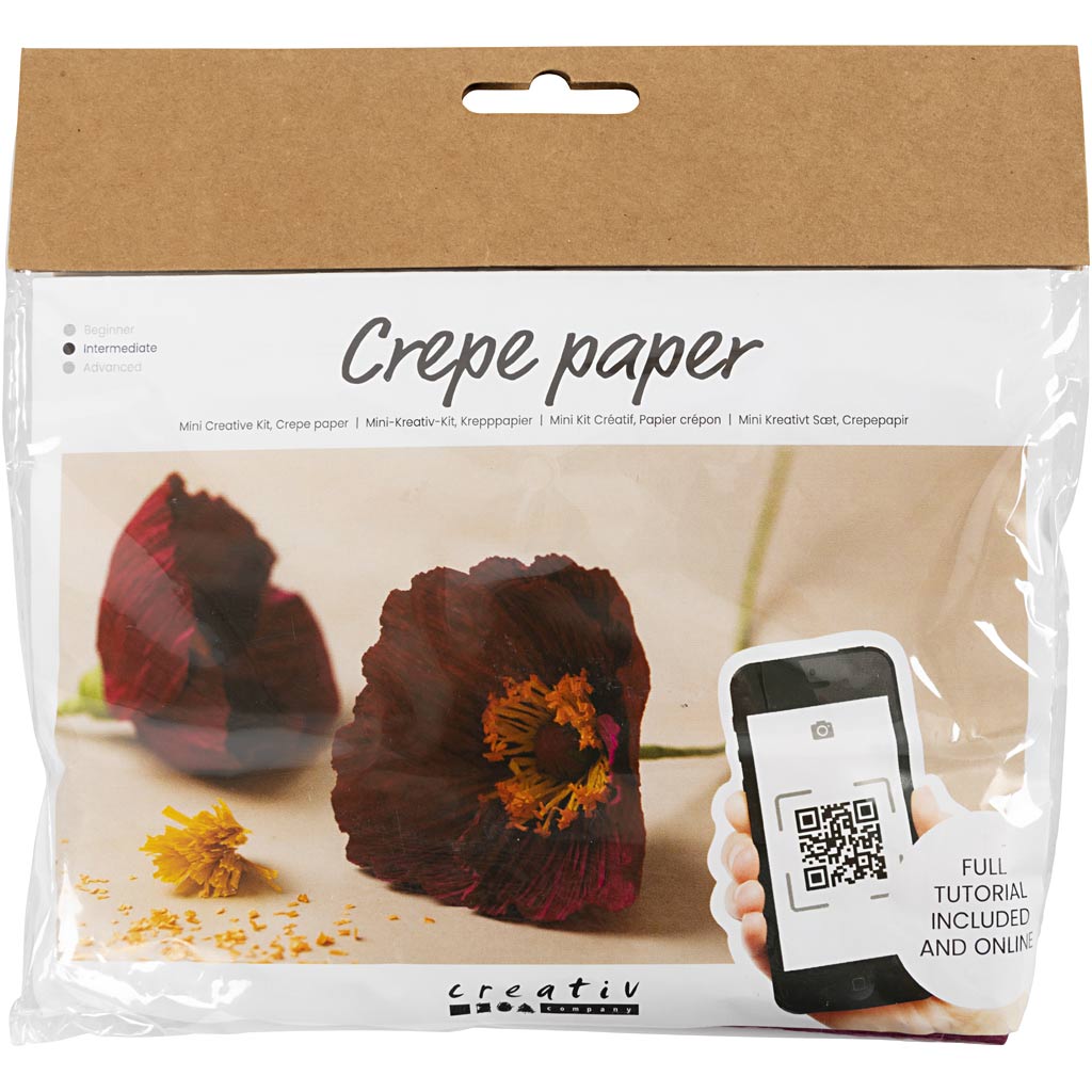 Creativ company mini hobbyset crepepapier klaprozen