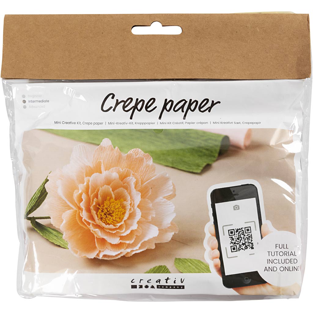 Creativ company mini hobby set papel crepé, peonía, proporción de crepé: 180%, 105 gr, 1 caja