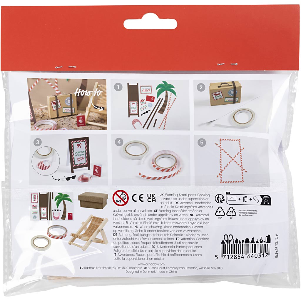 Creativ Company mini set hobby per gnomi con porta, in vacanza, 1 scatola