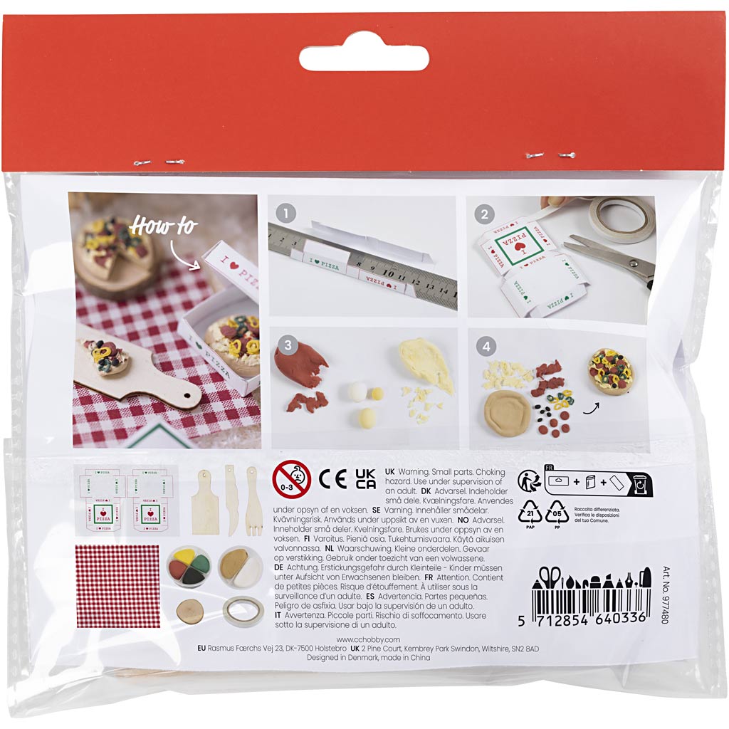 Creativ Company mini set hobby porta gnomo, pizza, 1 scatola