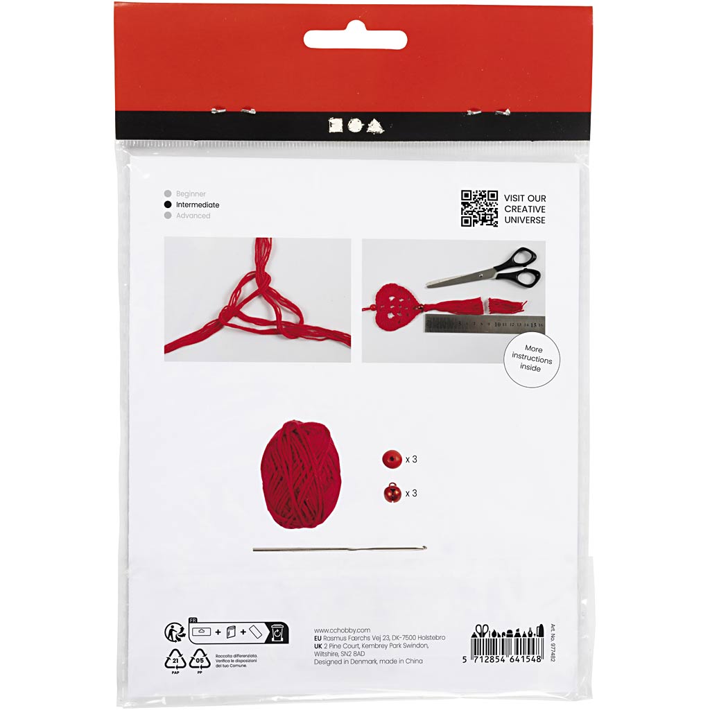 Creativ company mini hobby set crochet, corazones, 1 caja