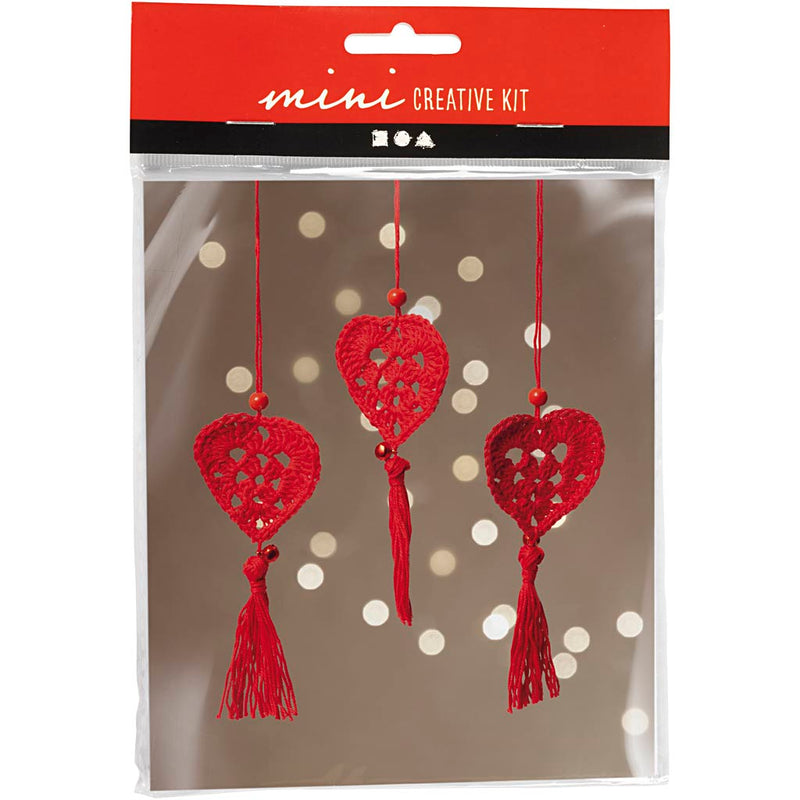 Creativ company mini hobby set crochet, corazones, 1 caja