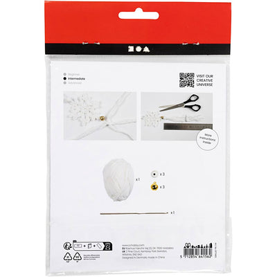 Mini set hobby all'uncinetto Creativ Company, fiocchi di neve, bianco, 1 scatola