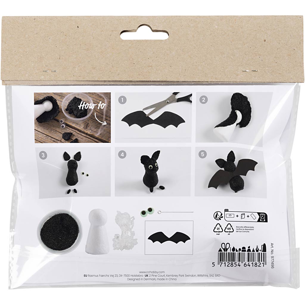 Creativ company mini set de hobby para esculpir, murciélagos, 1 caja