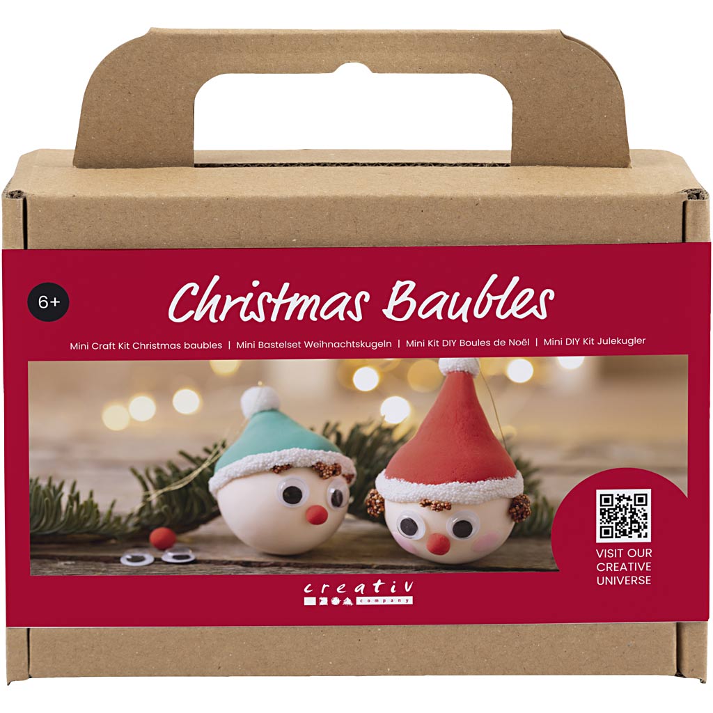 Creativ Company Mini Hobby Set Bolas navideñas, gnomos rojos y verdes, 1 caja