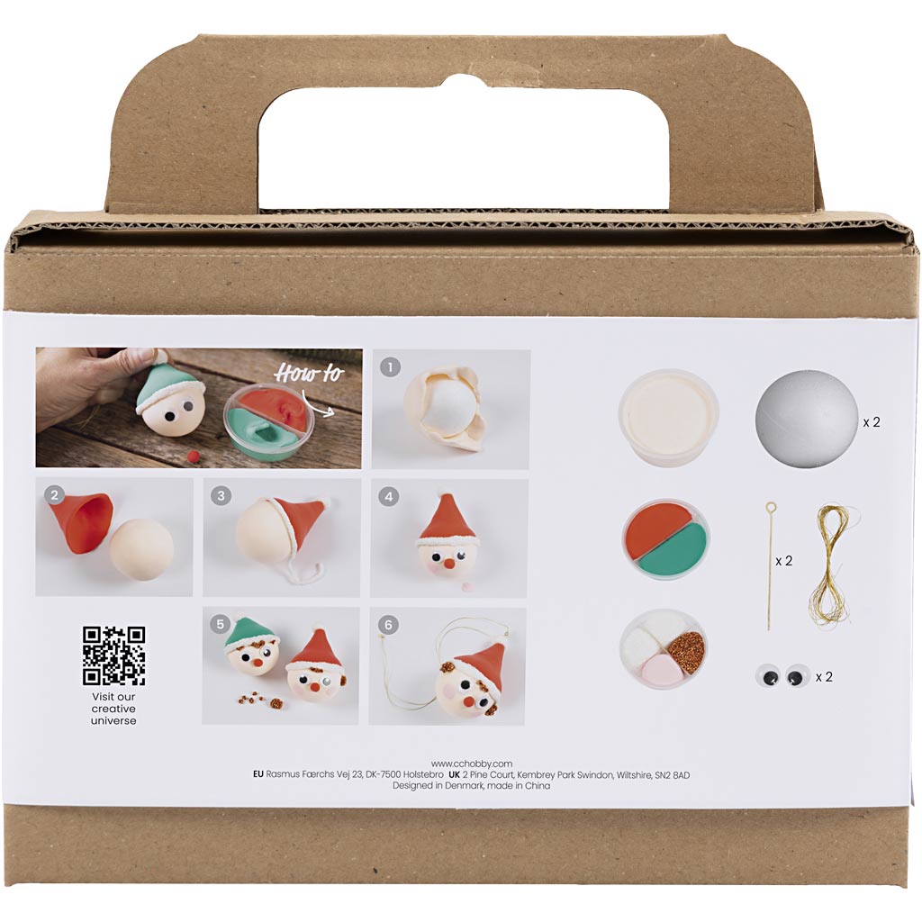 Mini set hobby Creative Company Palline di Natale, gnomi rossi e verdi, 1 scatola