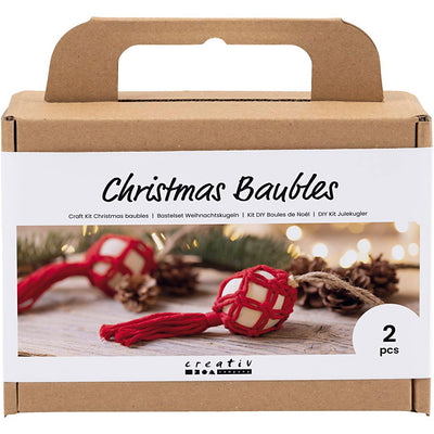 Set hobby Creative Company Palline di Natale, macramè, rosso Natale, 1 scatola