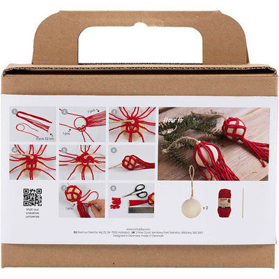 Set hobby Creative Company Palline di Natale, macramè, rosso Natale, 1 scatola