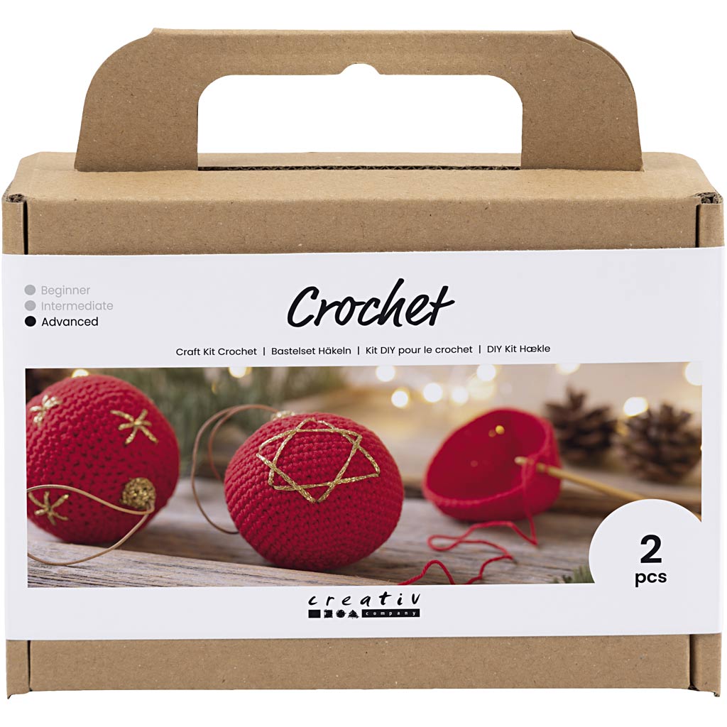 Set hobby Creative Company uncinetto, palline di Natale, rosso, 1 scatola