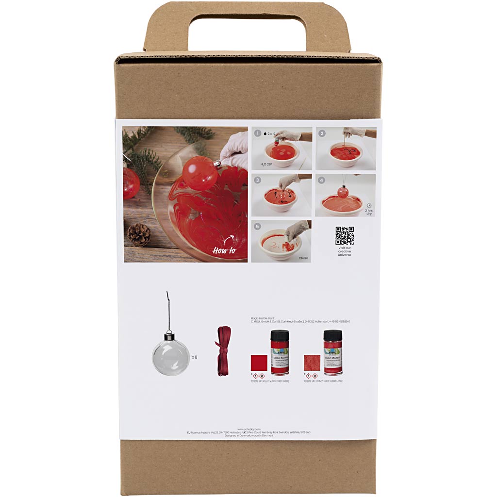 Creativ Company Hobby Set Bolas navideñas, mármol, 1 caja