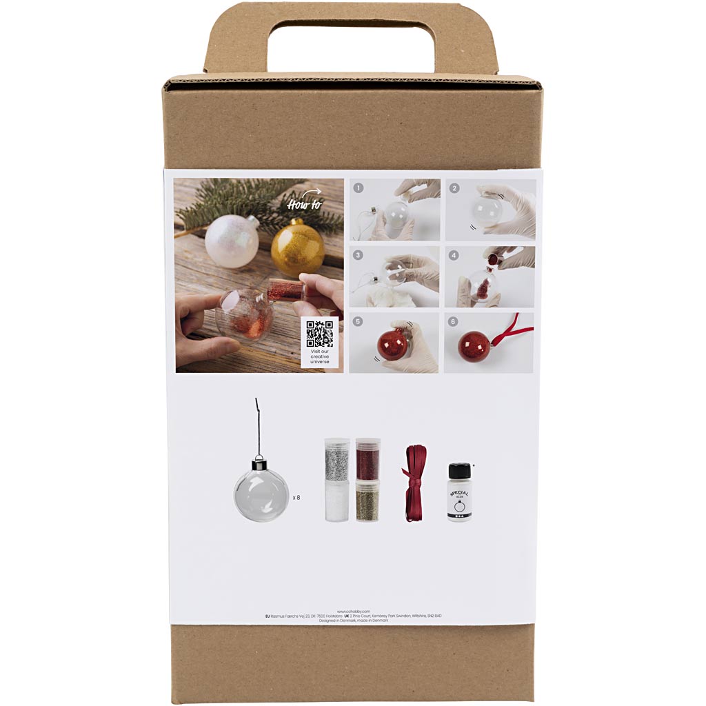 Creativ company hobbyset kerstballen glitter
