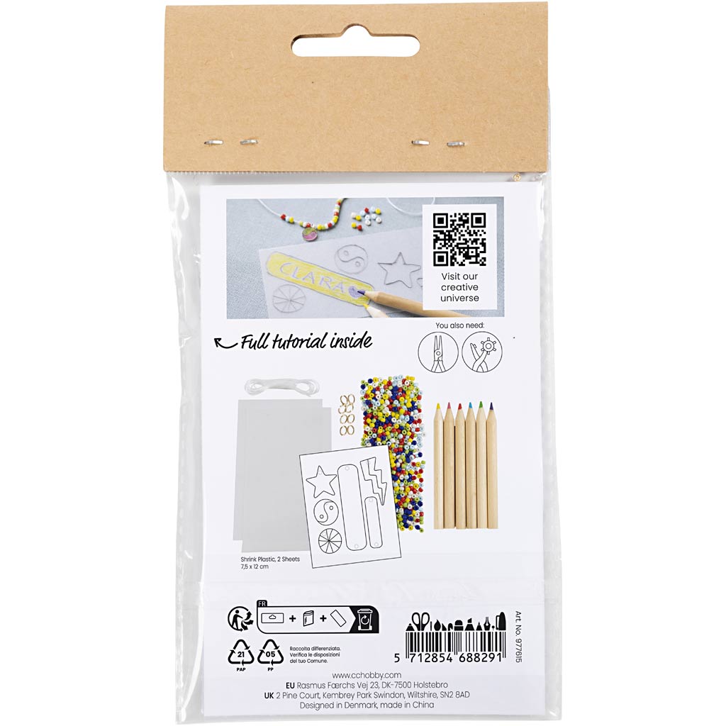 Creative Company Mini hobbyset gioielleria Shrink Film Bracelets Yellow