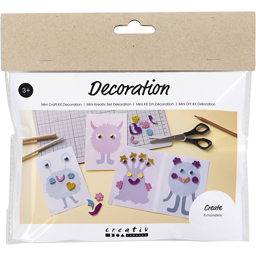 Mini set hobby Creative Company, decorazione, collage campione, blu pastello, verde pastello, rosa pastello, viola pastello, 1 scatola