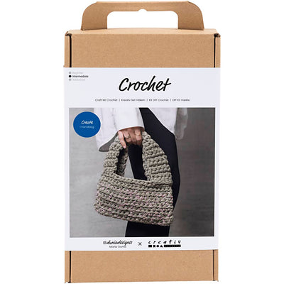 Creativ company crochet hobby set, bolsa resistente, verde oliva, 1 caja
