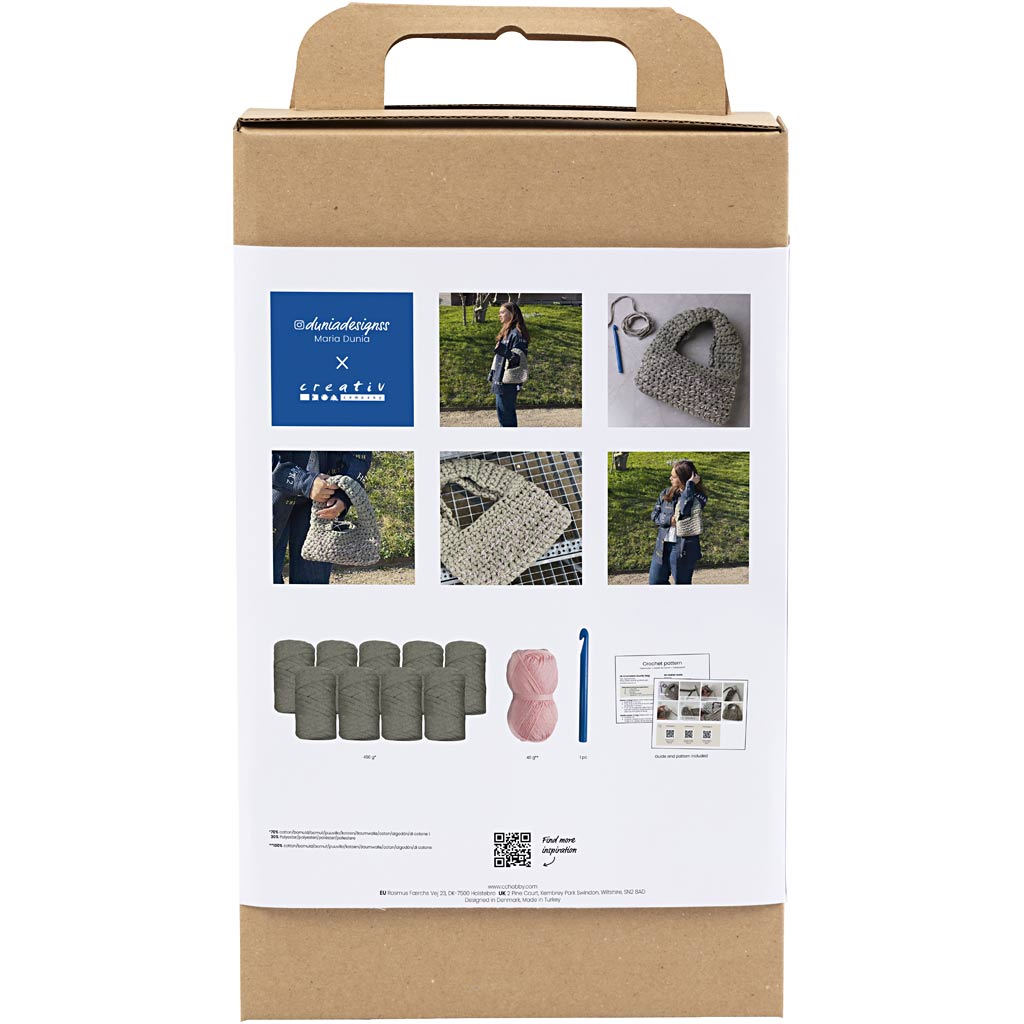 Creativ company hobbyset haken stoere tas olijfgroen