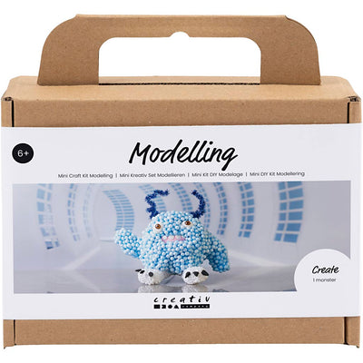 Creativ company mini set de hobby para esculpir, monster bobby, azul claro, 1 caja