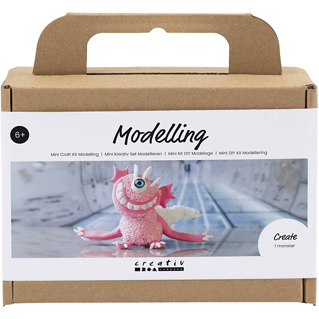 Mini set hobby per scultura Creativ Company, Monster Sally, rosa chiaro, 1 scatola