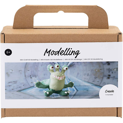 Creativ company mini set de hobby para esculpir, monster lulu, verde claro, verde oscuro, 1 caja