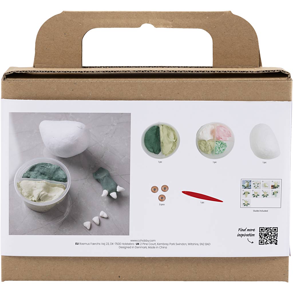 Creativ company mini hobby set sculpting, monster lulu, light green, dark green, 1 box