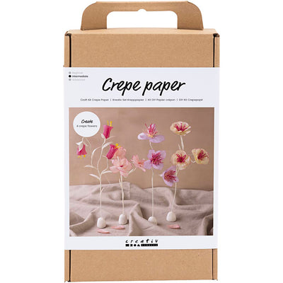 Creativ company hobby set papel crepé, flor, colores pastel, 1 caja