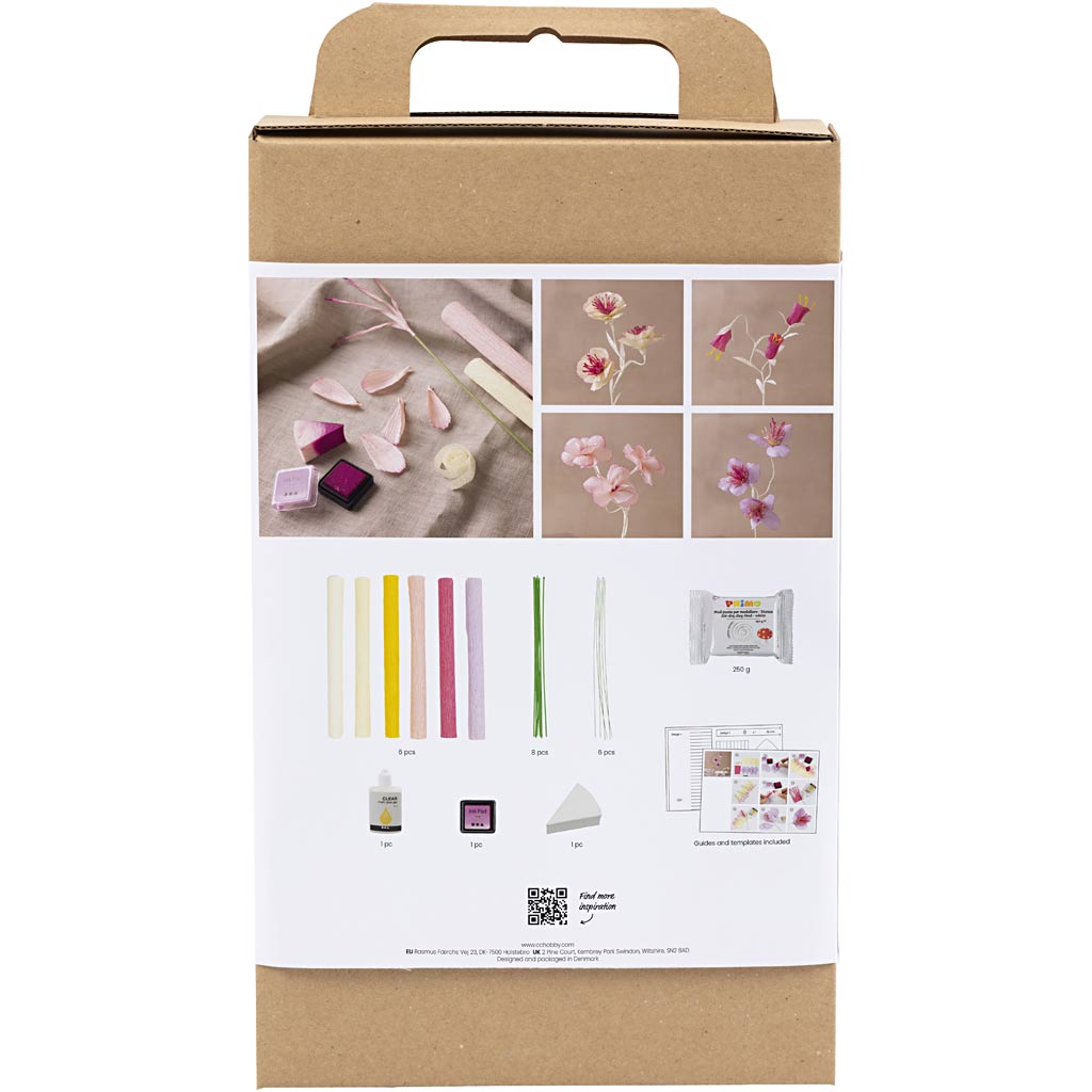 Creativ company hobbyset crepepapier bloem pastelkleuren