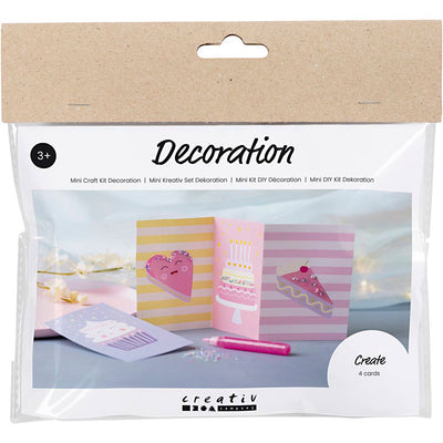 Creativ company mini hobby set decoración pasteles, rosa pastel, violeta pastel, amarillo pastel, 1 caja