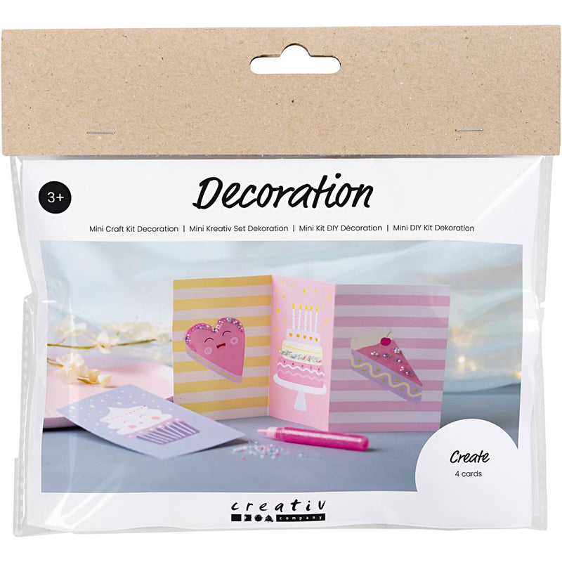 Mini set hobby per decorazioni Creative Company, torte, rosa pastello, viola pastello, giallo pastello, 1 scatola