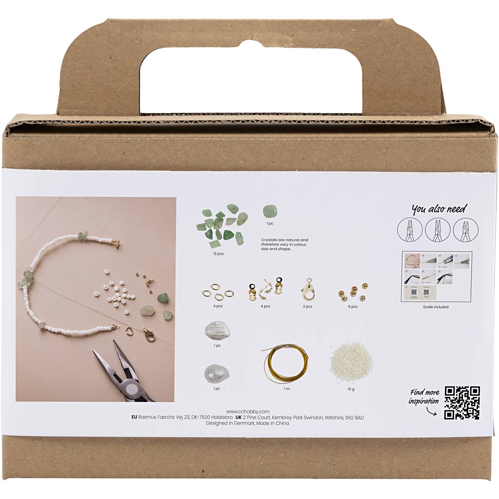 Mini set hobby di Creativ Company, gioielli, collana e braccialetto con avventurina, 1 scatola