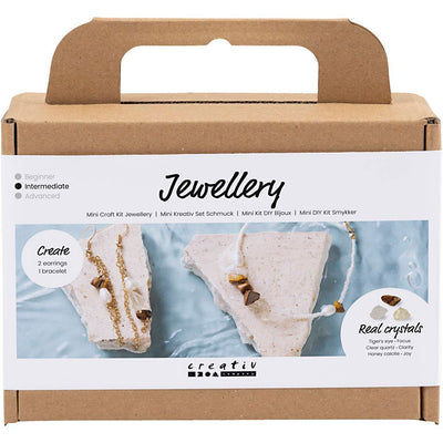 Creativ Company Mini Hobby Set de joyería, collar y aretes de cristal, 1 caja