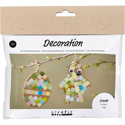 Creativ company mini set de hobby decoración, huevo y gallina, negro, marrón, blanco, varios colores, 1 caja