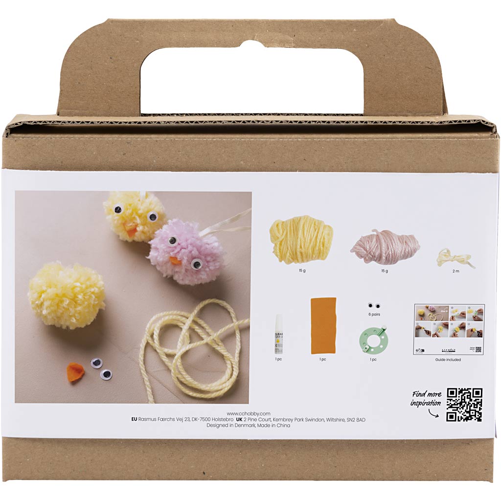 Mini set hobby Creative Company pompon, pulcini, vari colori, 1 scatola