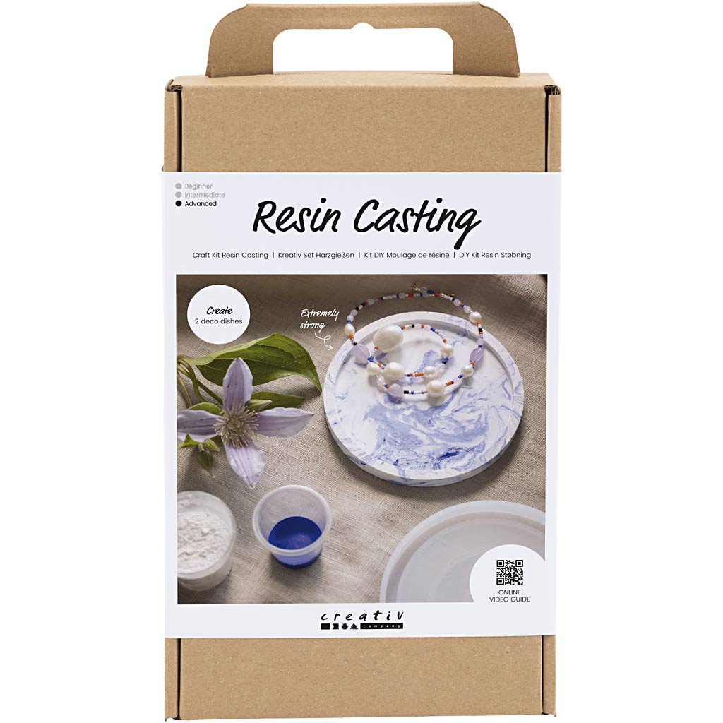 Creativ company hobbyset hars gieten rond dienblad marmereffect