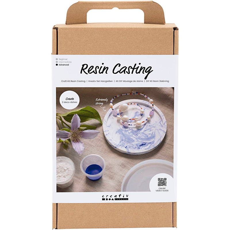 Creativ company hobbyset hars gieten rond dienblad marmereffect