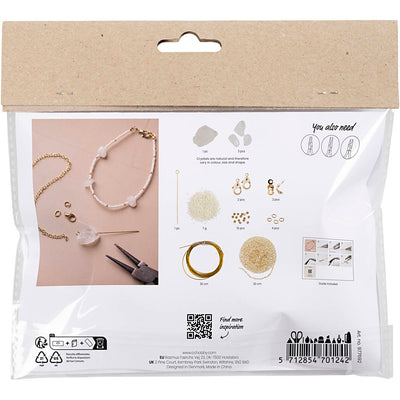 Creativ company mini hobby set de joyería, pulsera con cristal de roca, 1 caja