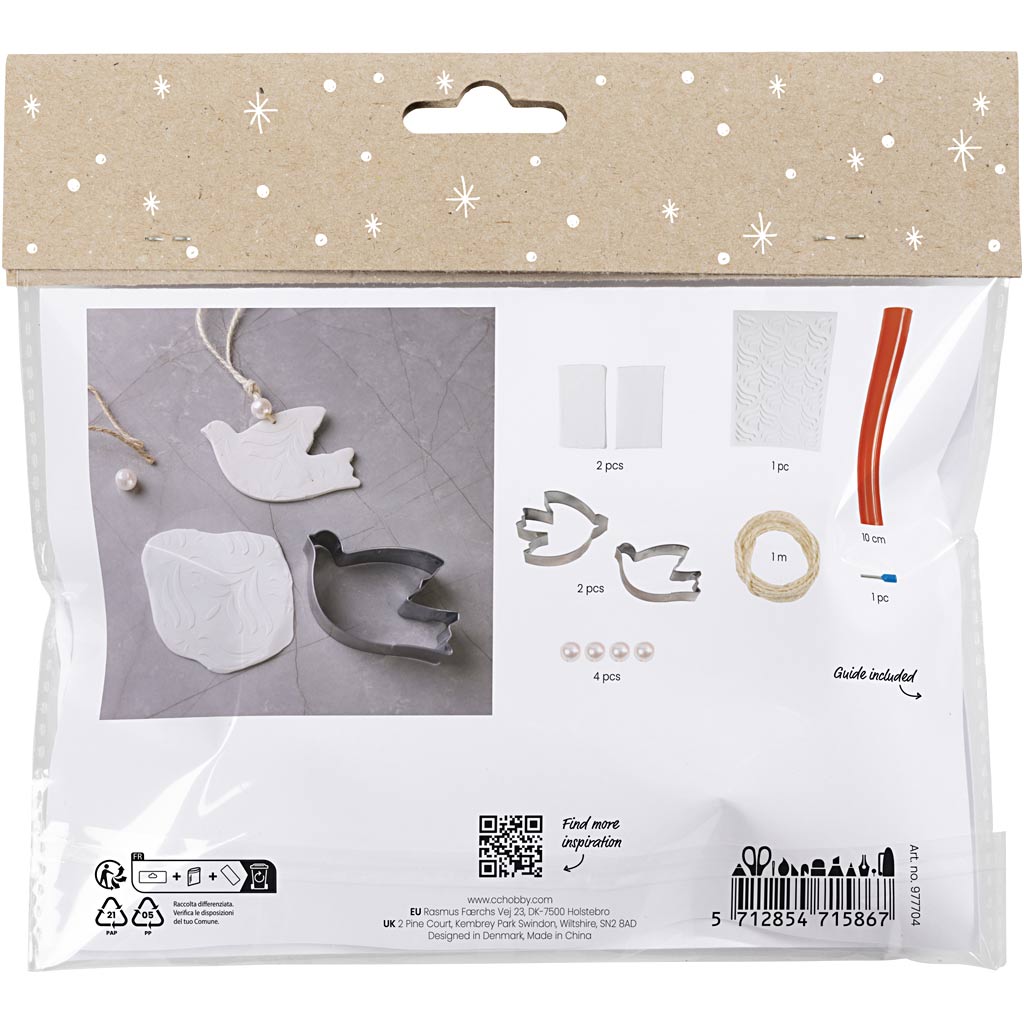 Mini set hobby per scultura Creativ Company, piccioni, bianco sporco, 1 scatola