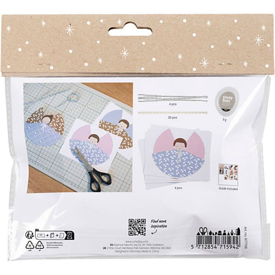 Mini set hobby Creative Company decorazioni in carta, angeli, vari colori, 1 scatola