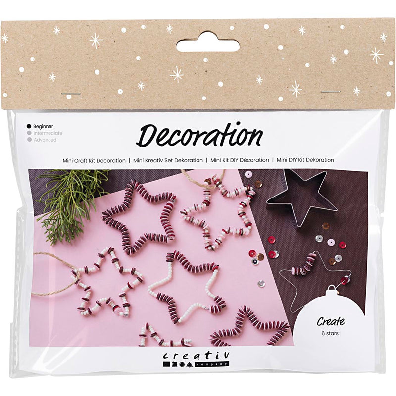 Creativ company mini set de decoración, estrellas, rojo, 1 caja